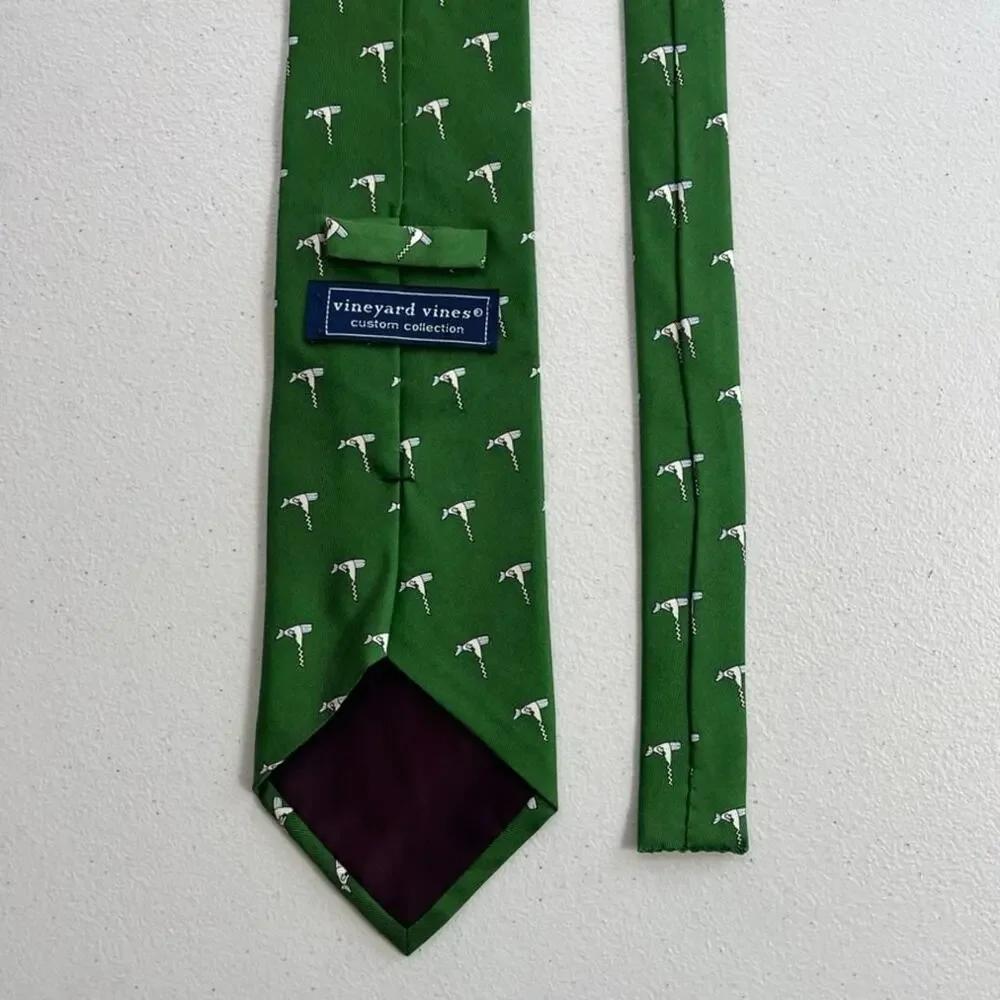 Vineyard Vines Neck Tie Green Custom Collection Nantucket Wine Festival